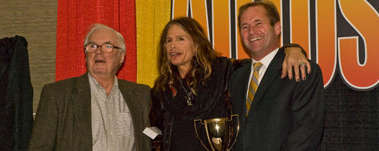 This year's 2008 Ragtop Ramble Award winners were announced during the New England International Auto Show Press Days luncheon.  Steve Tyler from Dirrico Motorscyles (and Aerosmith fame) did the honors alongside NEMPA President Ezra Dyer.